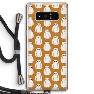 CaseCompany Uilen: Samsung Galaxy Note 8 Transparant Hoesje met koord