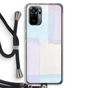 CaseCompany Square pastel: Xiaomi Redmi Note 10 Pro Transparant Hoesje met koord
