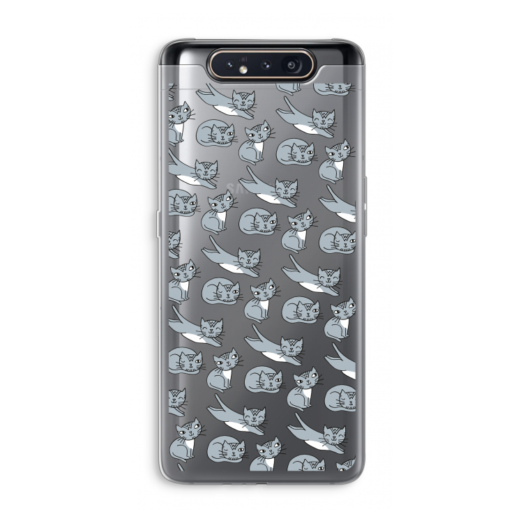 CaseCompany Poezen: Samsung Galaxy A80 Transparant Hoesje
