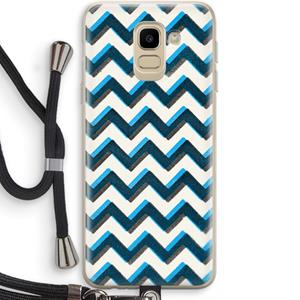 CaseCompany Onderbroken lijn: Samsung Galaxy J6 (2018) Transparant Hoesje met koord