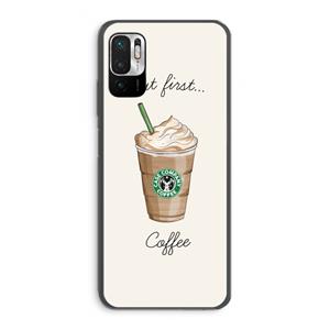 CaseCompany But first coffee: Xiaomi Redmi Note 10 5G Transparant Hoesje