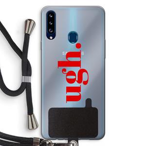CaseCompany Ugh: Samsung Galaxy A20s Transparant Hoesje met koord
