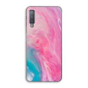 CaseCompany Roze explosie: Samsung Galaxy A7 (2018) Transparant Hoesje