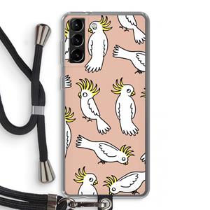 CaseCompany Papegaai: Samsung Galaxy S21 Plus Transparant Hoesje met koord