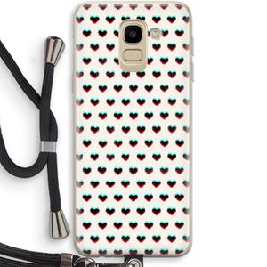 CaseCompany Hartjes: Samsung Galaxy J6 (2018) Transparant Hoesje met koord