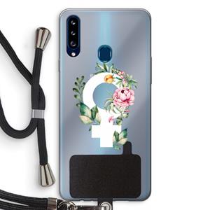 CaseCompany Venus: Samsung Galaxy A20s Transparant Hoesje met koord