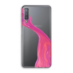 CaseCompany Paarse stroom: Samsung Galaxy A7 (2018) Transparant Hoesje