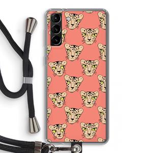 CaseCompany Tijger: Samsung Galaxy S21 Plus Transparant Hoesje met koord