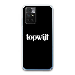 CaseCompany Topwijf Zwart: Xiaomi Redmi 10 Transparant Hoesje