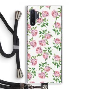 CaseCompany Kleine roosjes: Samsung Galaxy Note 10 Plus Transparant Hoesje met koord