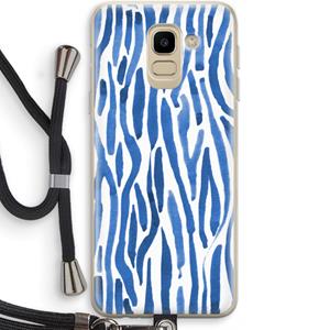CaseCompany Blauwe nerven: Samsung Galaxy J6 (2018) Transparant Hoesje met koord