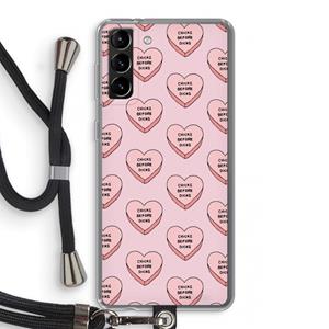 CaseCompany Chicks before dicks: Samsung Galaxy S21 Plus Transparant Hoesje met koord