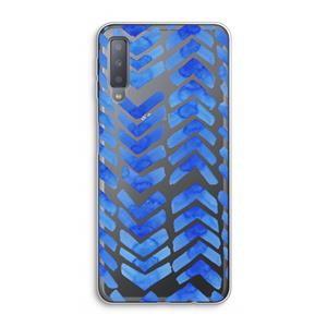 CaseCompany Blauwe pijlen: Samsung Galaxy A7 (2018) Transparant Hoesje