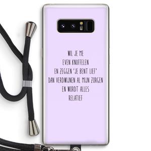 CaseCompany Relatief: Samsung Galaxy Note 8 Transparant Hoesje met koord
