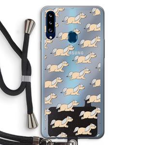 CaseCompany Ponys: Samsung Galaxy A20s Transparant Hoesje met koord