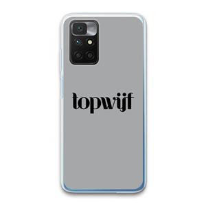CaseCompany Topwijf Grijs Zwart: Xiaomi Redmi 10 Transparant Hoesje