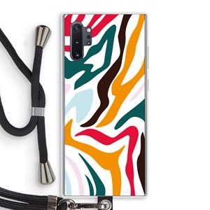 CaseCompany Colored Zebra: Samsung Galaxy Note 10 Plus Transparant Hoesje met koord