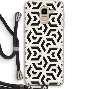 CaseCompany Crazy pattern: Samsung Galaxy J6 (2018) Transparant Hoesje met koord