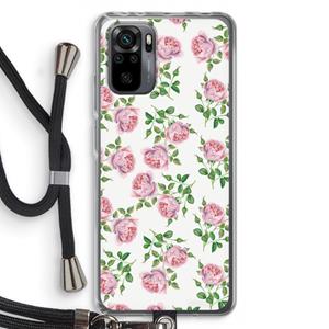 CaseCompany Kleine roosjes: Xiaomi Redmi Note 10 Pro Transparant Hoesje met koord