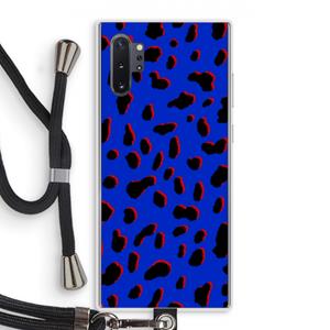 CaseCompany Blue Leopard: Samsung Galaxy Note 10 Plus Transparant Hoesje met koord