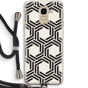 CaseCompany Geometrisch patroon: Samsung Galaxy J6 (2018) Transparant Hoesje met koord