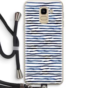 CaseCompany Verrassende lijnen: Samsung Galaxy J6 (2018) Transparant Hoesje met koord