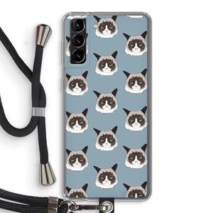 CaseCompany It's a Purrr Case: Samsung Galaxy S21 Plus Transparant Hoesje met koord