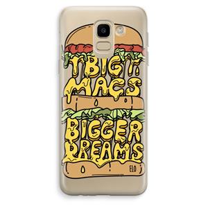 CaseCompany Big Macs Bigger Dreams: Samsung Galaxy J6 (2018) Transparant Hoesje