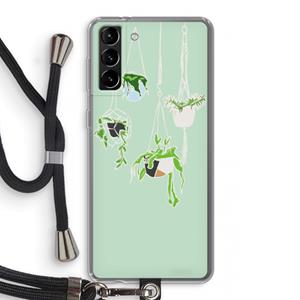CaseCompany Hang In There: Samsung Galaxy S21 Plus Transparant Hoesje met koord