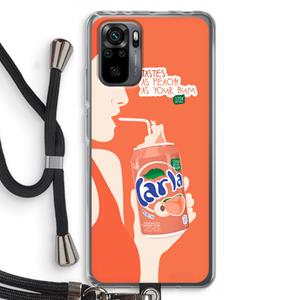 CaseCompany Peach please!: Xiaomi Redmi Note 10 Pro Transparant Hoesje met koord
