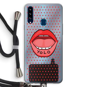 CaseCompany Yolo Denise: Samsung Galaxy A20s Transparant Hoesje met koord