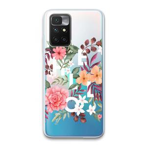 CaseCompany Hello in flowers: Xiaomi Redmi 10 Transparant Hoesje
