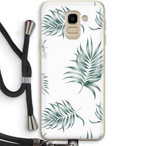 CaseCompany Simple leaves: Samsung Galaxy J6 (2018) Transparant Hoesje met koord