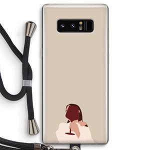 CaseCompany I drink wine: Samsung Galaxy Note 8 Transparant Hoesje met koord