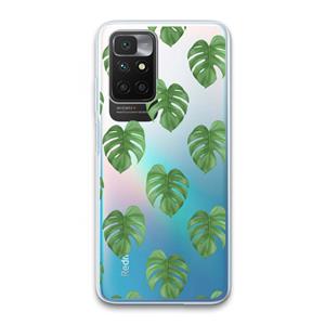 CaseCompany Monstera leaves: Xiaomi Redmi 10 Transparant Hoesje