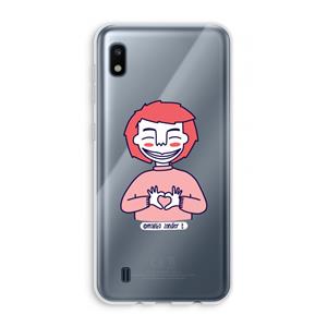 CaseCompany Hartje: Samsung Galaxy A10 Transparant Hoesje