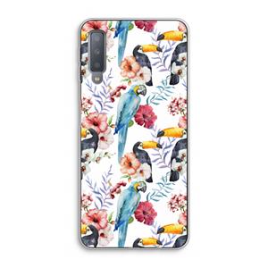 CaseCompany Bloemen tukan: Samsung Galaxy A7 (2018) Transparant Hoesje