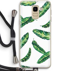 CaseCompany Lange bladeren: Samsung Galaxy J6 (2018) Transparant Hoesje met koord