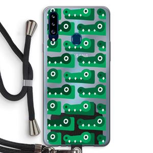 CaseCompany Crocs: Samsung Galaxy A20s Transparant Hoesje met koord