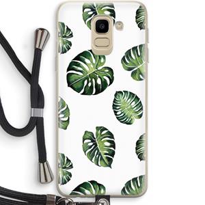 CaseCompany Tropische bladeren: Samsung Galaxy J6 (2018) Transparant Hoesje met koord
