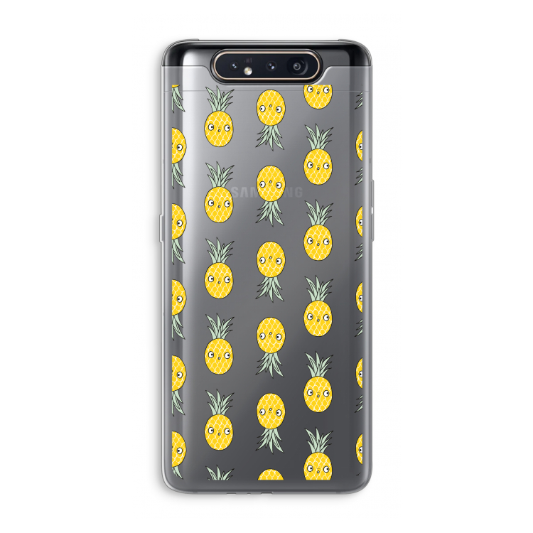 CaseCompany Ananas: Samsung Galaxy A80 Transparant Hoesje