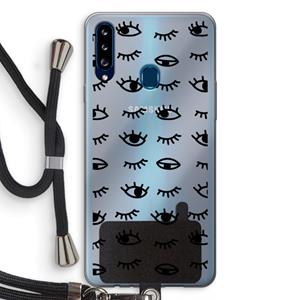 CaseCompany Eye pattern #2: Samsung Galaxy A20s Transparant Hoesje met koord