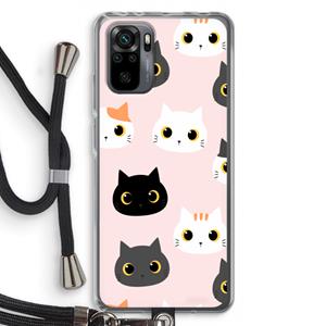 CaseCompany Katten: Xiaomi Redmi Note 10 Pro Transparant Hoesje met koord