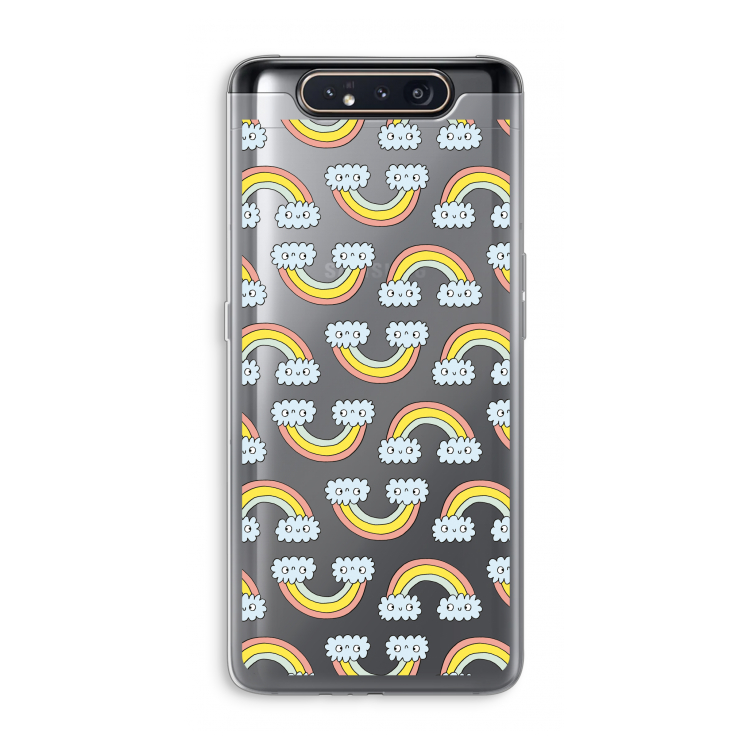 CaseCompany Regenboog: Samsung Galaxy A80 Transparant Hoesje