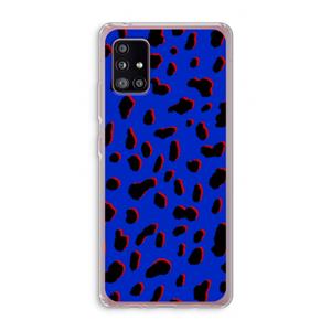 CaseCompany Blue Leopard: Samsung Galaxy A51 5G Transparant Hoesje