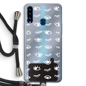 CaseCompany Eye pattern #3: Samsung Galaxy A20s Transparant Hoesje met koord