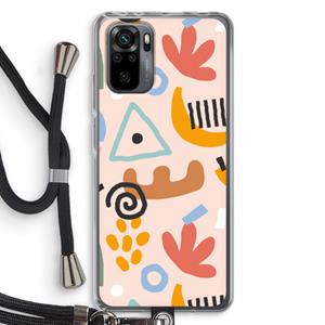 CaseCompany Abstract: Xiaomi Redmi Note 10 Pro Transparant Hoesje met koord