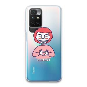 CaseCompany Hartje: Xiaomi Redmi 10 Transparant Hoesje
