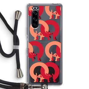 CaseCompany Dogs: Sony Xperia 5 Transparant Hoesje met koord