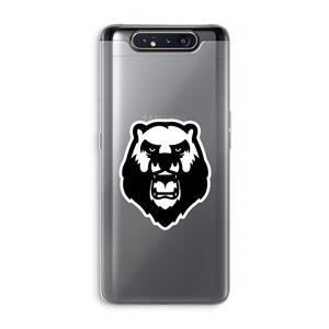 CaseCompany Angry Bear (white): Samsung Galaxy A80 Transparant Hoesje